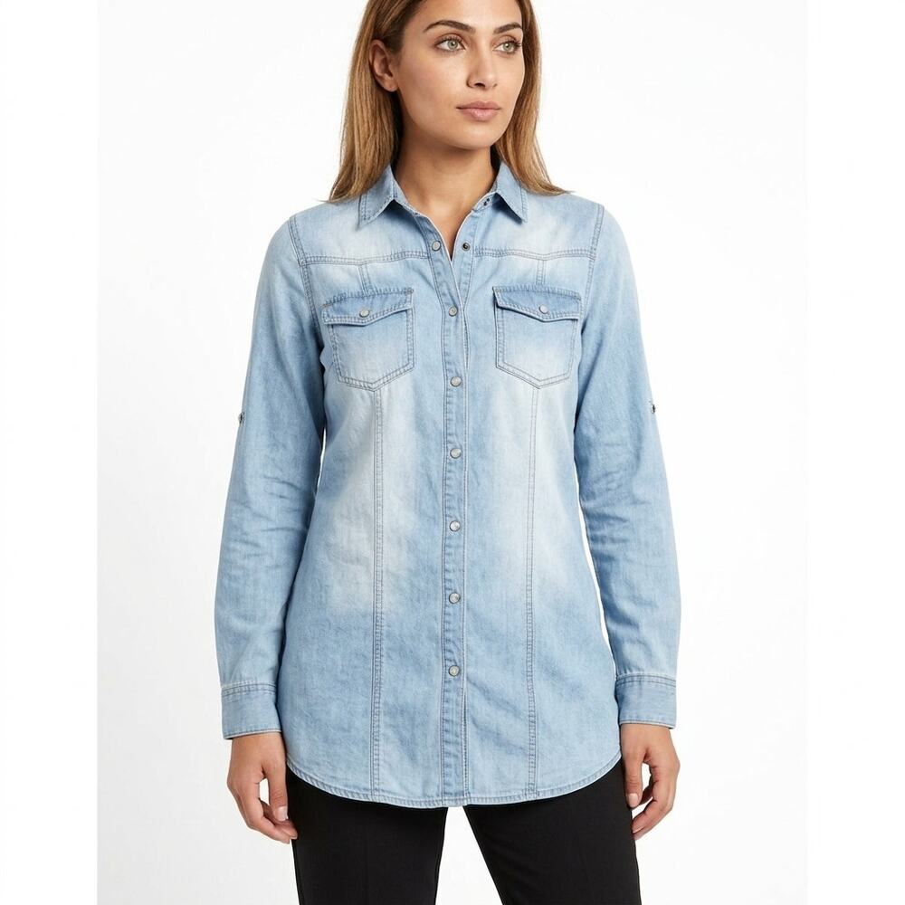 Zara Woman Blue Denim Light Wash Jacket Women Size S